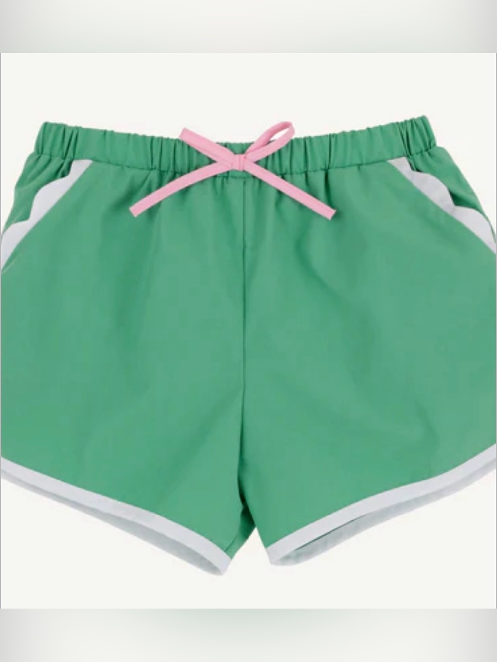 NWT Beaufort Bonnet Cheryl Green Athletic Shorts with Pink Drawstring 10